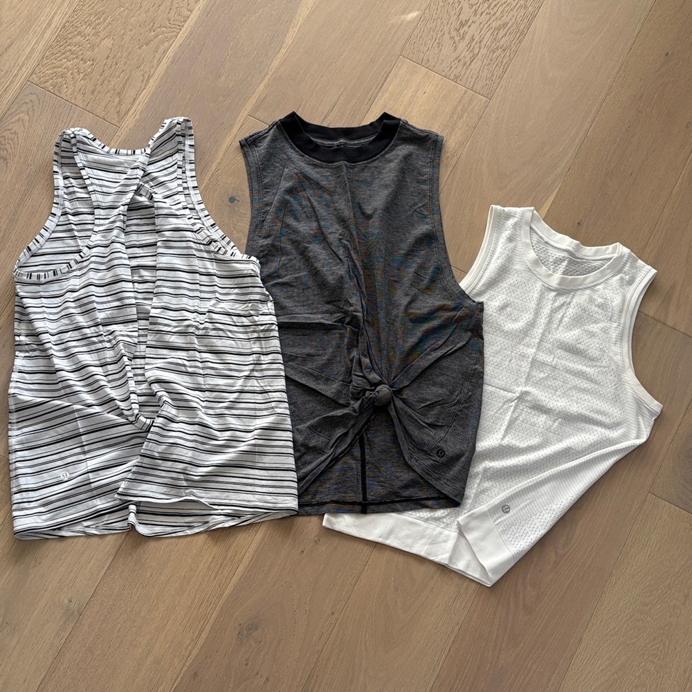 lululemon athletica Women's Tank Tops - Black, White, Gray